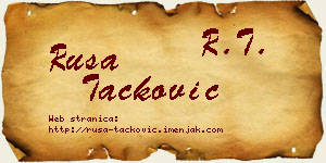 Rusa Tacković vizit kartica